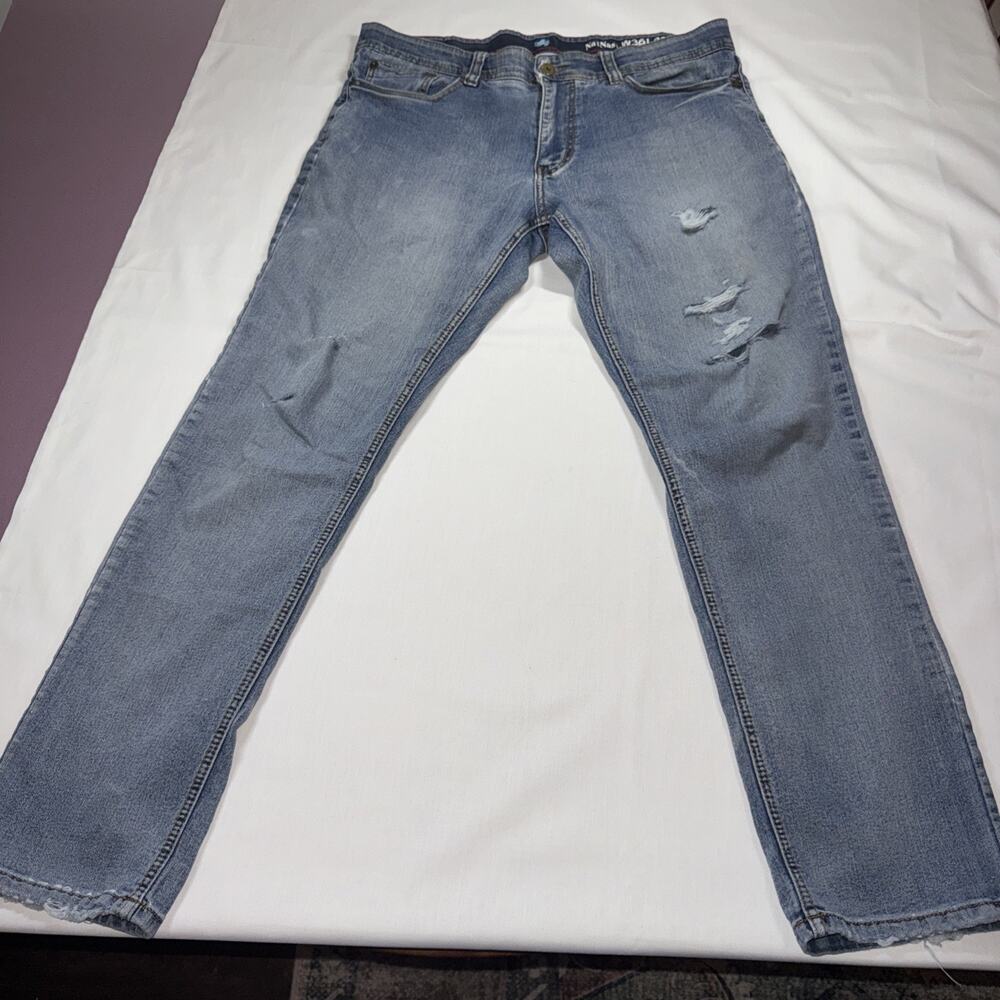 Nat Nast Jeans Mens 36x32 Blue Maverick Straight Dark Wash Faded Luxury Denim